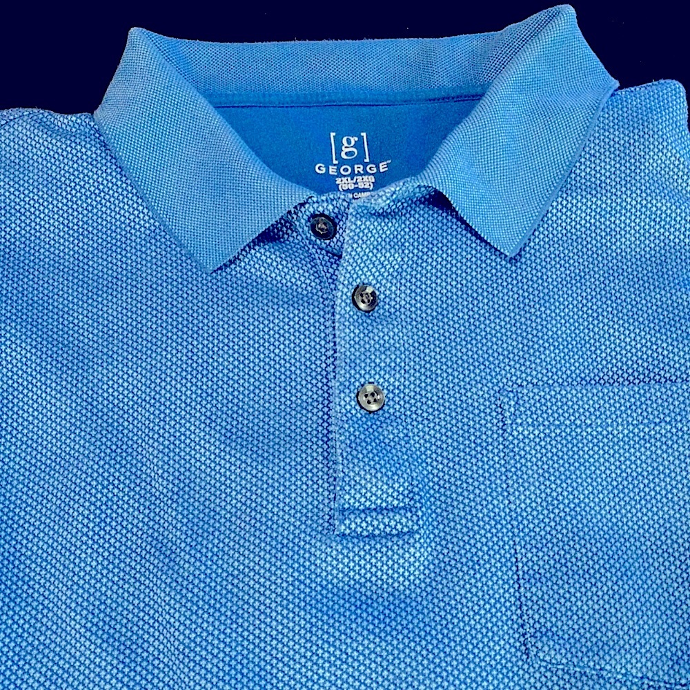 Men’s blue Polo Golf short sleeve XXL shirt with pocket by George.